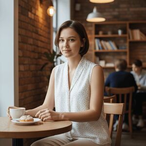 Lafayette 148 New York 100% Silk Sleeveless Blouse White with Gold Detail Medium
